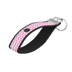 Persian Pink Pattern with Monogram Wrist Keychain