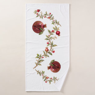 Persian Pomegranate Tree Wall Art Luxury Botanic Bath Towel Set