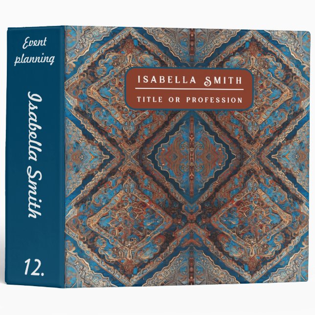 Persian Popular Beautiful Old Pattern Collection 3 Ring Binder (Front/Spine)