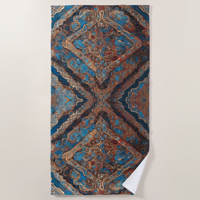 Persian Popular Beautiful Old Pattern Collection Beach Towel (Front)