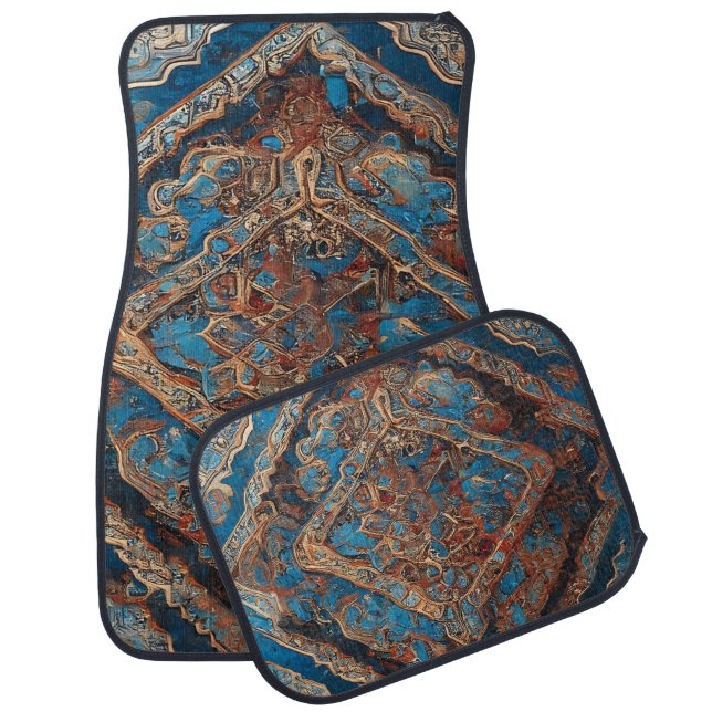 Persian Popular Beautiful Old Pattern Collection Car Floor Mat (Set)