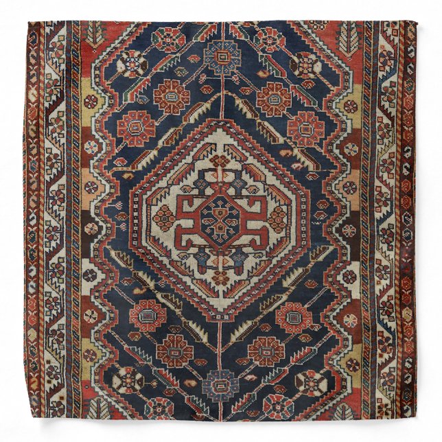 Persian Qashqai Aztec Royal Blue Red  Bandana (Front)