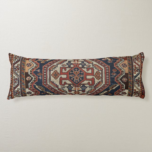 Persian Qashqai Aztec Royal Blue Red  Body Pillow (Front)