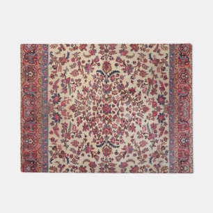 Persian Red Pink Light Blue Purple Doormat