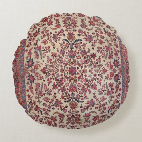 Persian Red Pink Light Blue Purple  Round Pillow