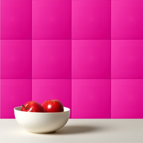 Persian Rose solid deep pink Ceramic Tile