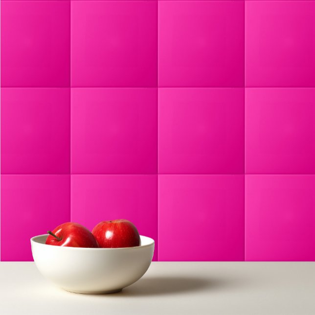 Persian Rose solid deep pink Ceramic Tile (Creator Uploaded)