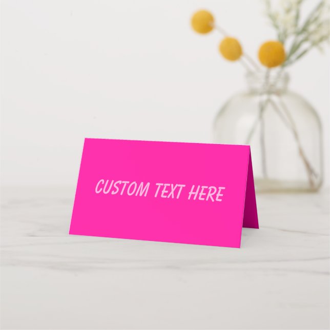 Persian Rose solid deep pink Place Card (Front)