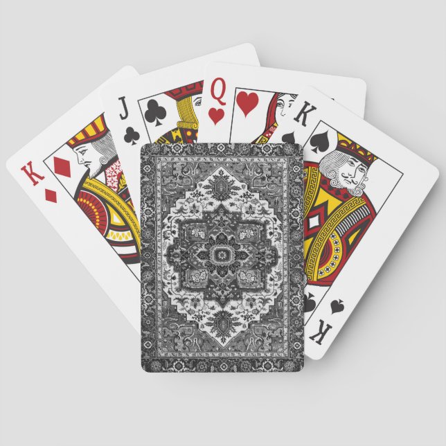 PERSIAN RUG - Black & White Poker Cards (Back)