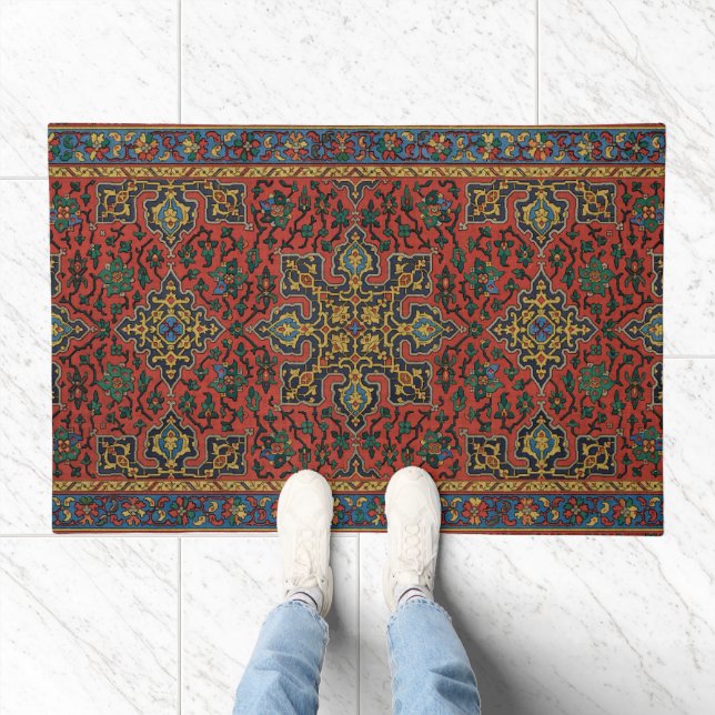 Persian Rug Carpet Red Blue Classic (Indoor)