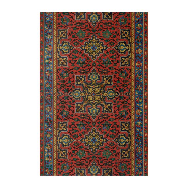 Persian Rug Carpet Red Blue Classic Acrylic Print (Front)