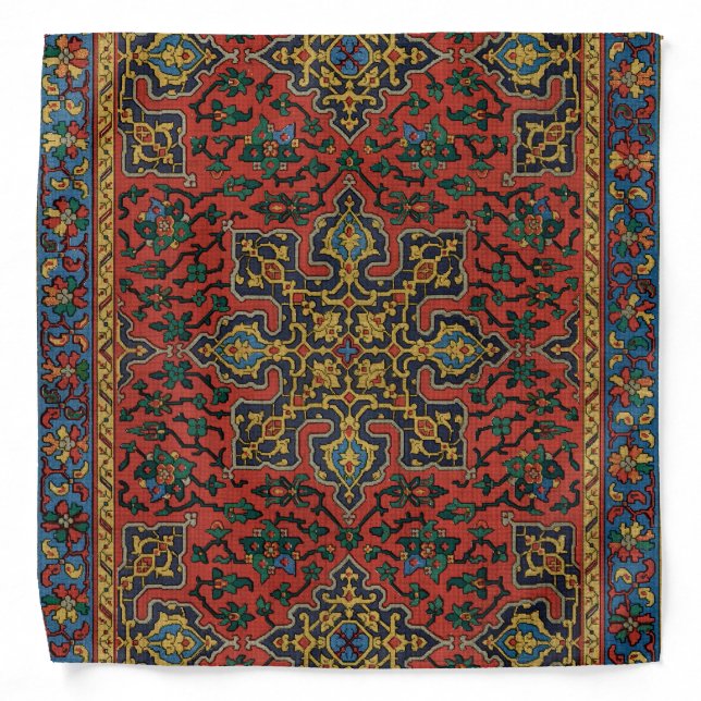 Persian Rug Carpet Red Blue Classic Bandana (Front)