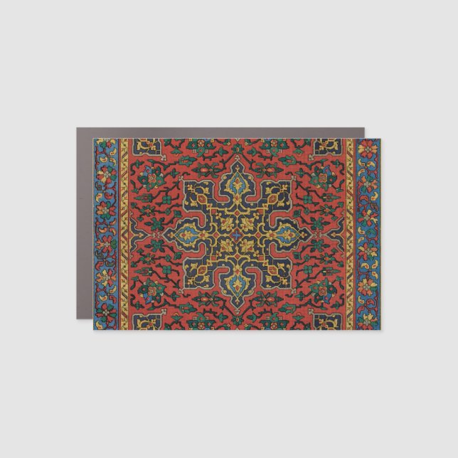 Persian Rug Carpet Red Blue Classic Car Magnet (Front)