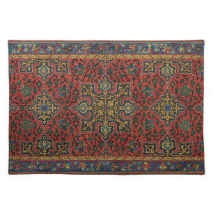 Persian Rug Carpet Red Blue Classic Cloth Placemat