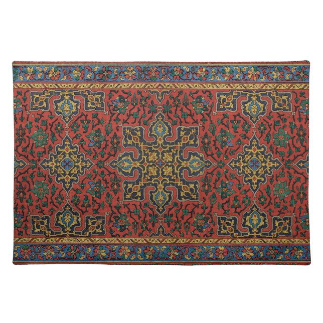 Persian Rug Carpet Red Blue Classic Cloth Placemat (Front)