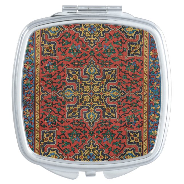 Persian Rug Carpet Red Blue Classic Compact Mirror (Front)