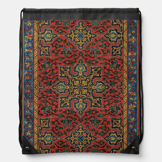 Persian Rug Carpet Red Blue Classic Drawstring Bag (Front)