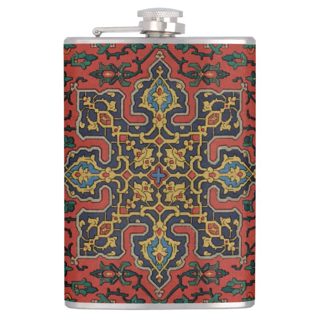 Persian Rug Carpet Red Blue Classic Flask (Front)
