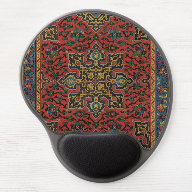 Persian Rug Carpet Red Blue Classic Gel Mouse Pad (Front)