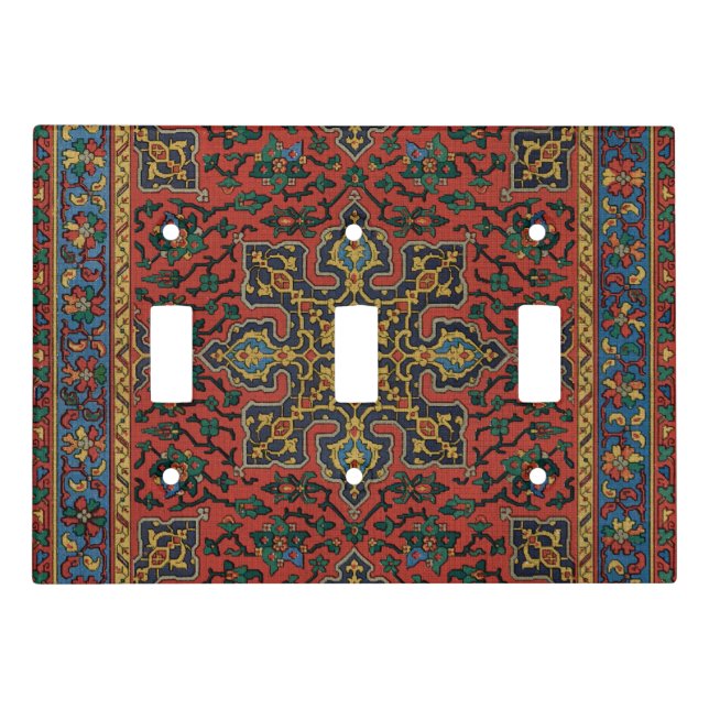 Persian Rug Carpet Red Blue Classic Light Switch Cover (Front)
