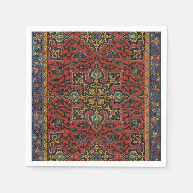 Persian Rug Carpet Red Blue Classic Napkins (Front)