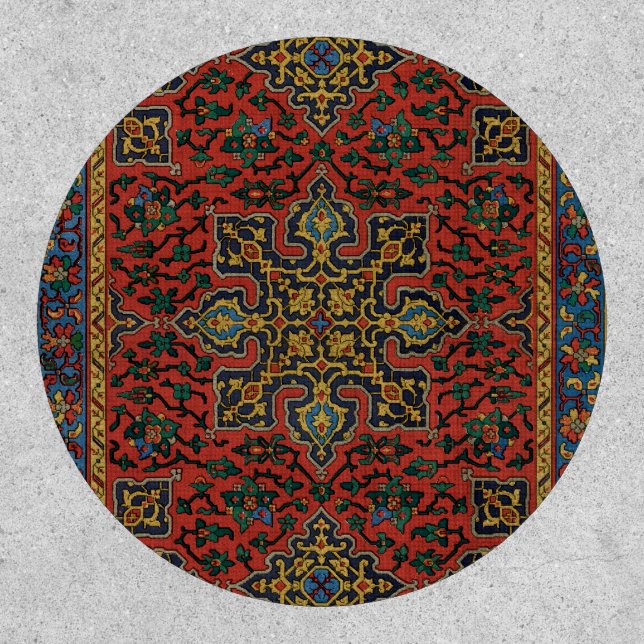 Persian Rug Carpet Red Blue Classic Patch (Front)