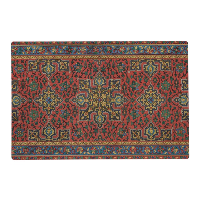 Persian Rug Carpet Red Blue Classic Placemat (Front)