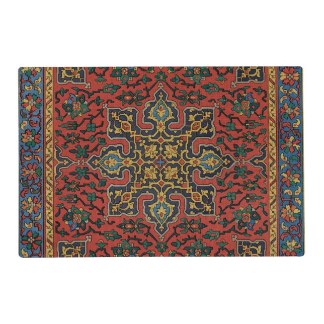Persian Rug Carpet Red Blue Classic Placemat (Front)
