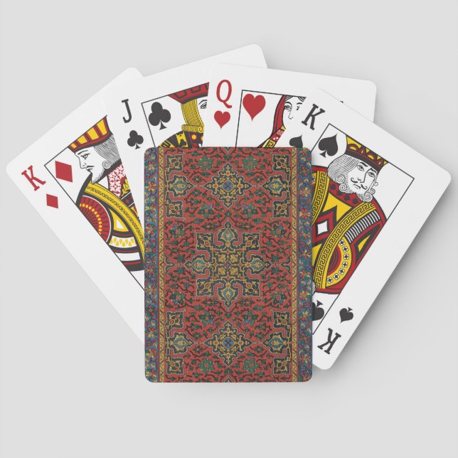 Persian Rug Carpet Red Blue Classic Poker Cards (Back)