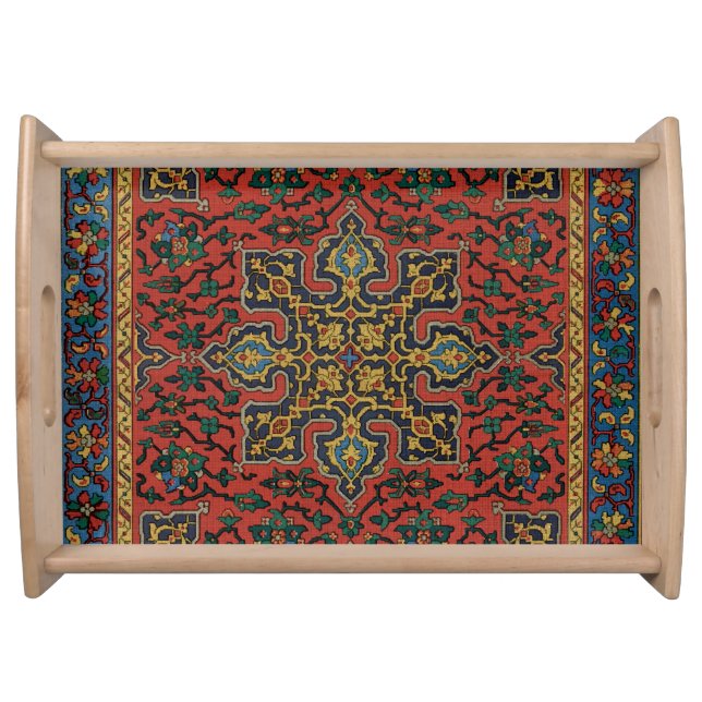 Persian Rug Carpet Red Blue Classic Serving Tray (Front)