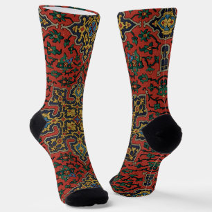 Persian Rug Carpet Red Blue Classic Socks
