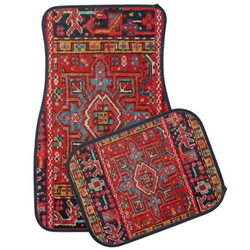 Persian Rug Design Set of 4 Car Mats