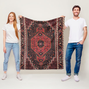 Persian Rug Eastern Accent Vintage Turkish Retro Fleece Blanket