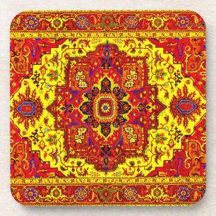 PERSIAN RUG - Red & Yellow Drink Coaster
