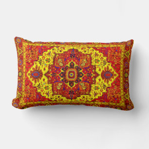 PERSIAN RUG - Red & Yellow Lumbar Pillow