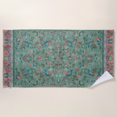 Persian Silk Rug Print Beach Towel