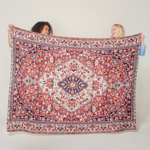 Persian Silk Rug Print  Fleece Blanket