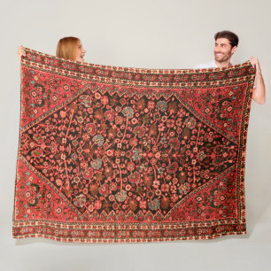 Persian Silk Rug Print  Fleece Blanket