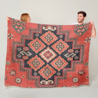 Persian Silk Rug Print Fleece Blanket
