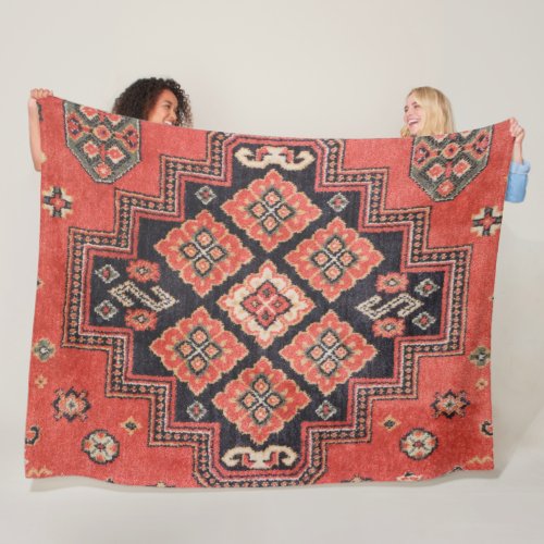 Persian Silk Rug Print  Fleece Blanket