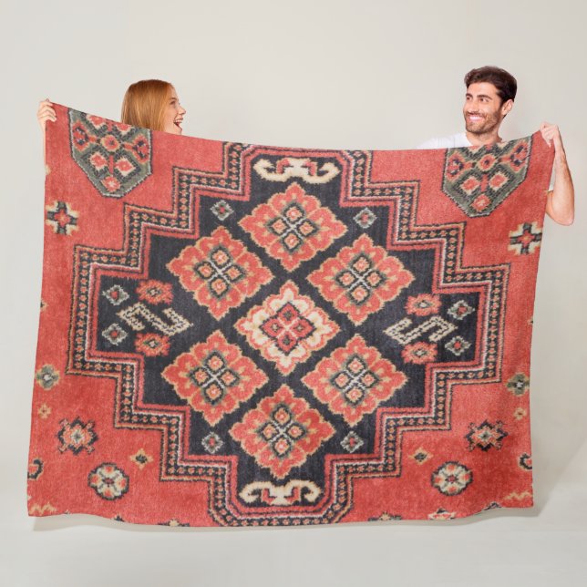 Persian Silk Rug Print  Fleece Blanket (In Situ)