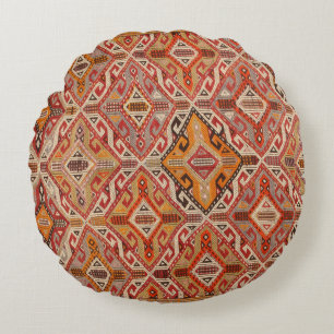 Persian Silk Rug Print  Round Pillow