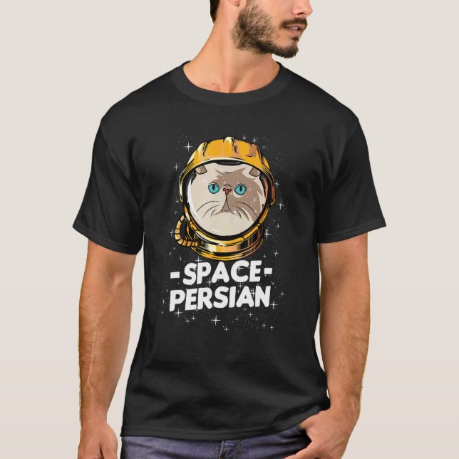 Persian Space Astronaut Cat Mom T-Shirt (Front)