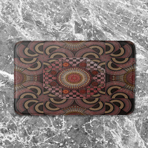 Persian sunniest framed ethnic semicircle mandala bath mat