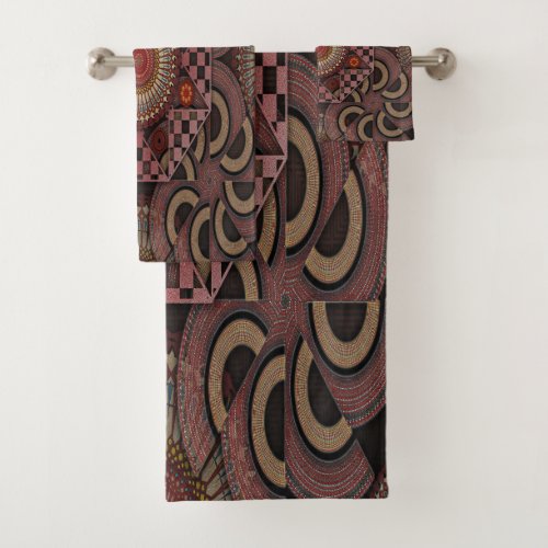 Persian sunniest framed ethnic semicircle mandala bath towel set