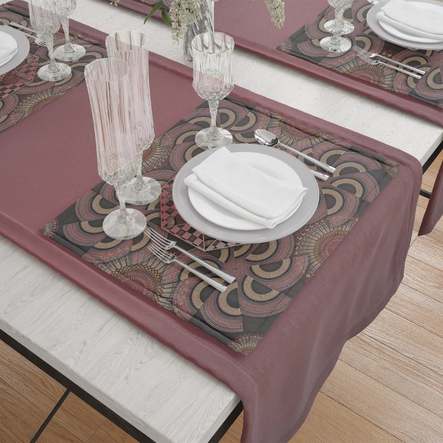 Persian sunniest framed ethnic semicircle mandala cloth placemat (Creator Uploaded)