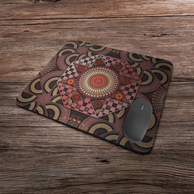 Persian sunniest framed ethnic semicircle mandala  mouse pad (Creator Uploaded)