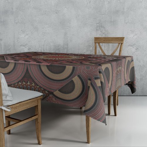 Persian sunniest framed ethnic semicircle mandala tablecloth