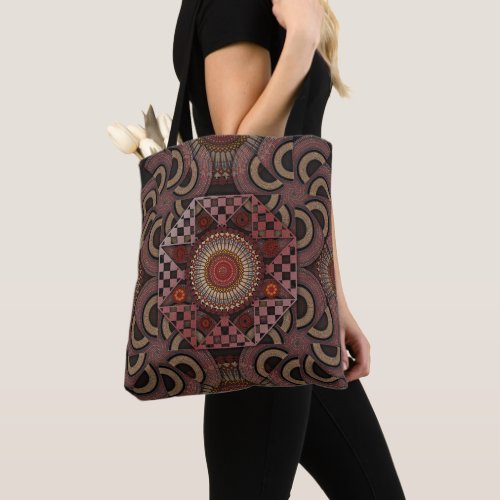 Persian sunniest framed ethnic semicircle mandala  tote bag