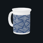 Persian tile pattern - cobalt blue and white beverage pitcher<br><div class="desc">Digitlly enhanced pattern adapted from a photograph of antique persian tilework - white tracery on cobalt blue</div>